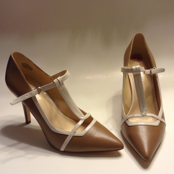Nine West Shoes - Nine West 'Jingly' Brown/ Beige Pointy Toe Heels